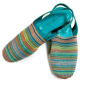 Karen Scott Turquoise Rainbow CAROLTON SlingBack